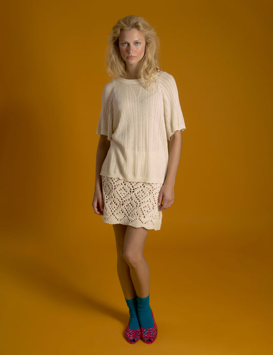 Brook Open Knit Mini Skirt