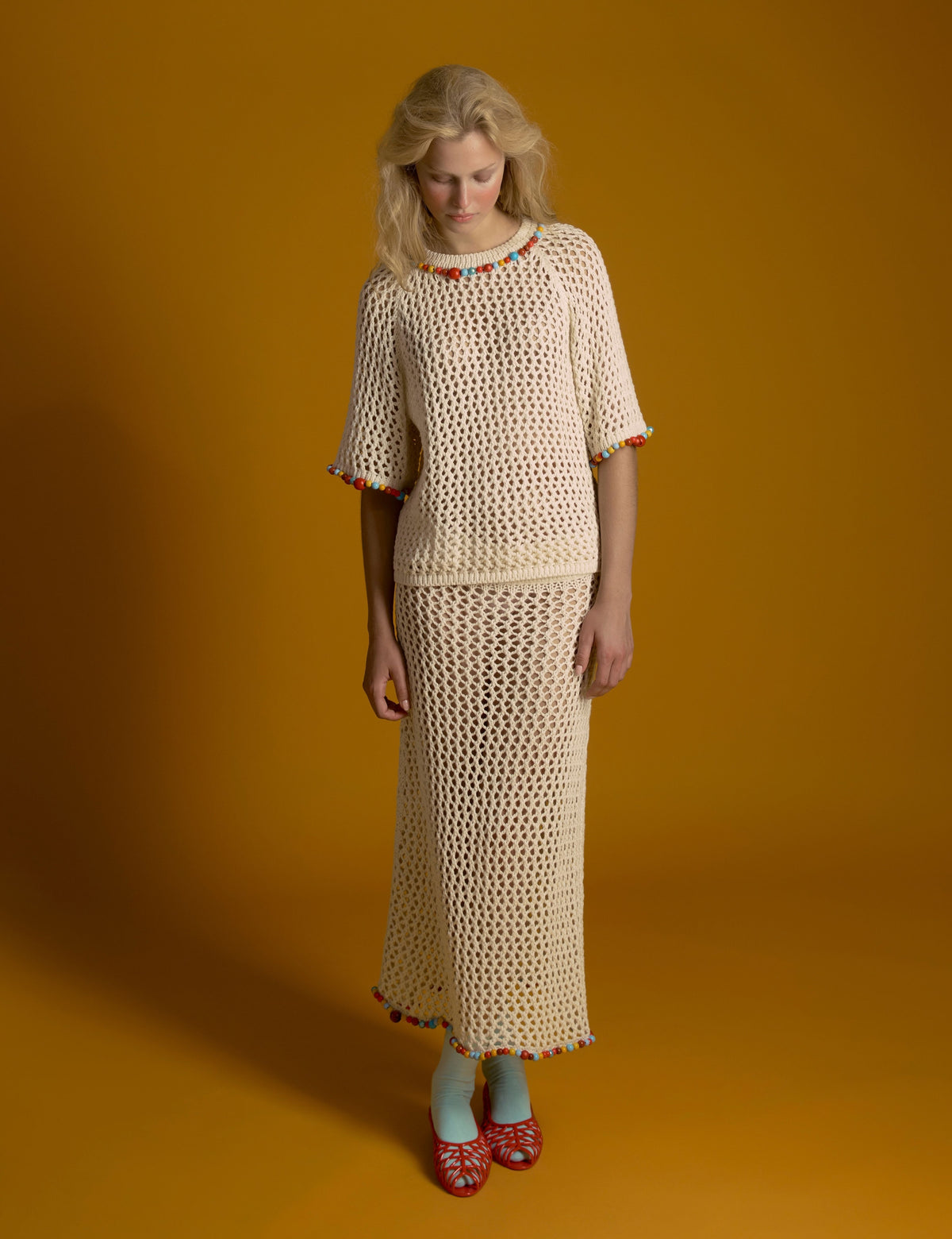 Bailey Open Knit Beaded Tee
