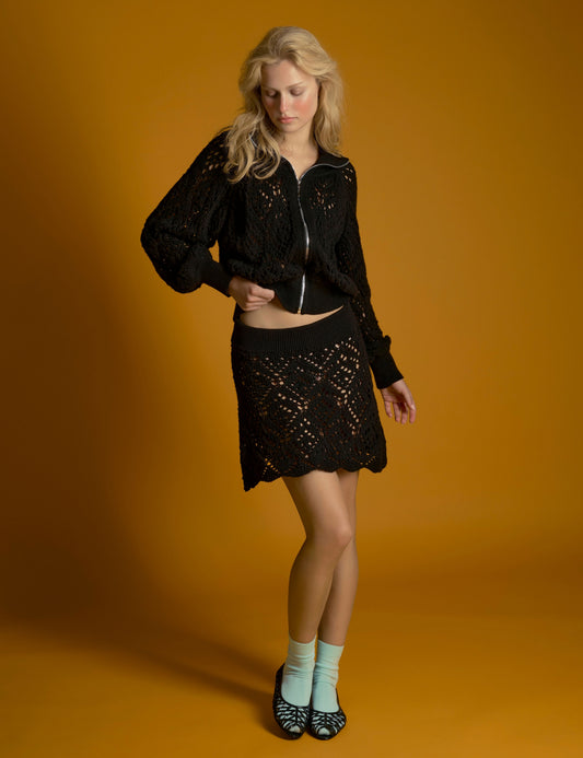 Brook Open Knit Mini Skirt