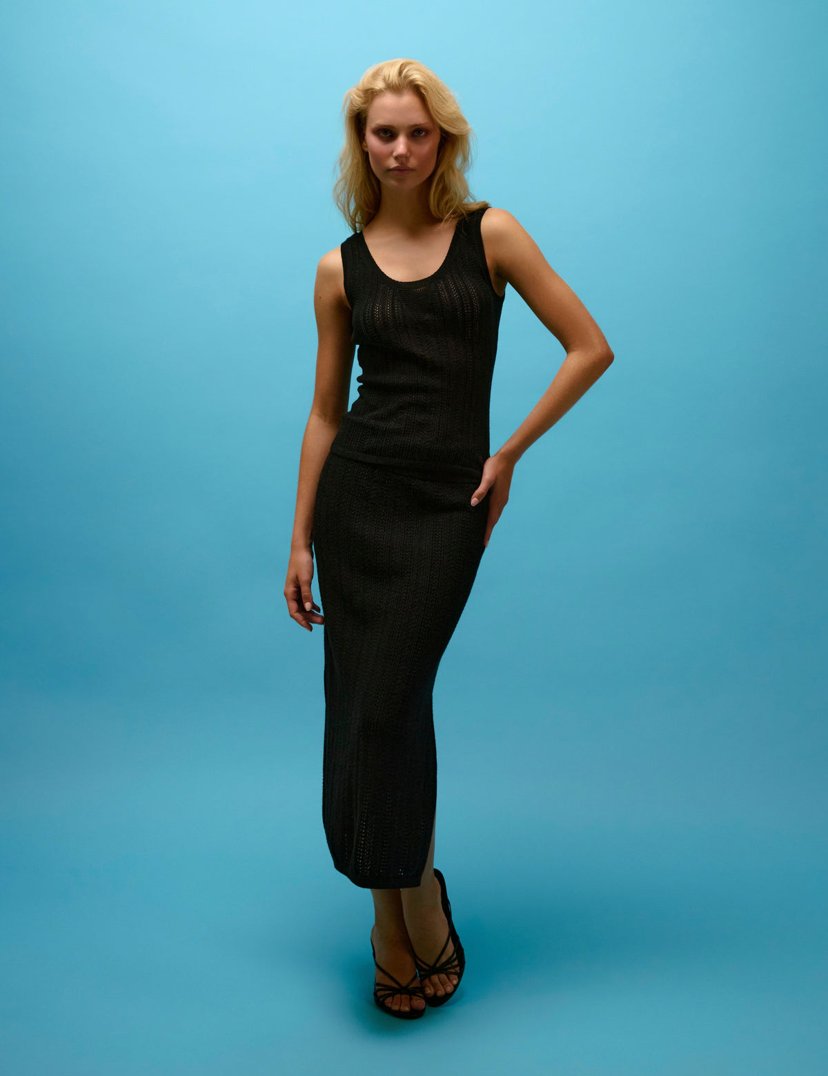 Charlie Pointelle Midi Skirt
