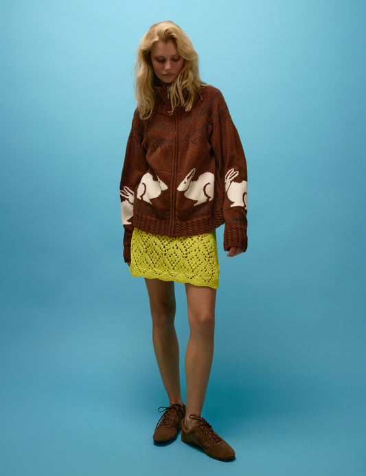 Brook Open Knit Mini Skirt