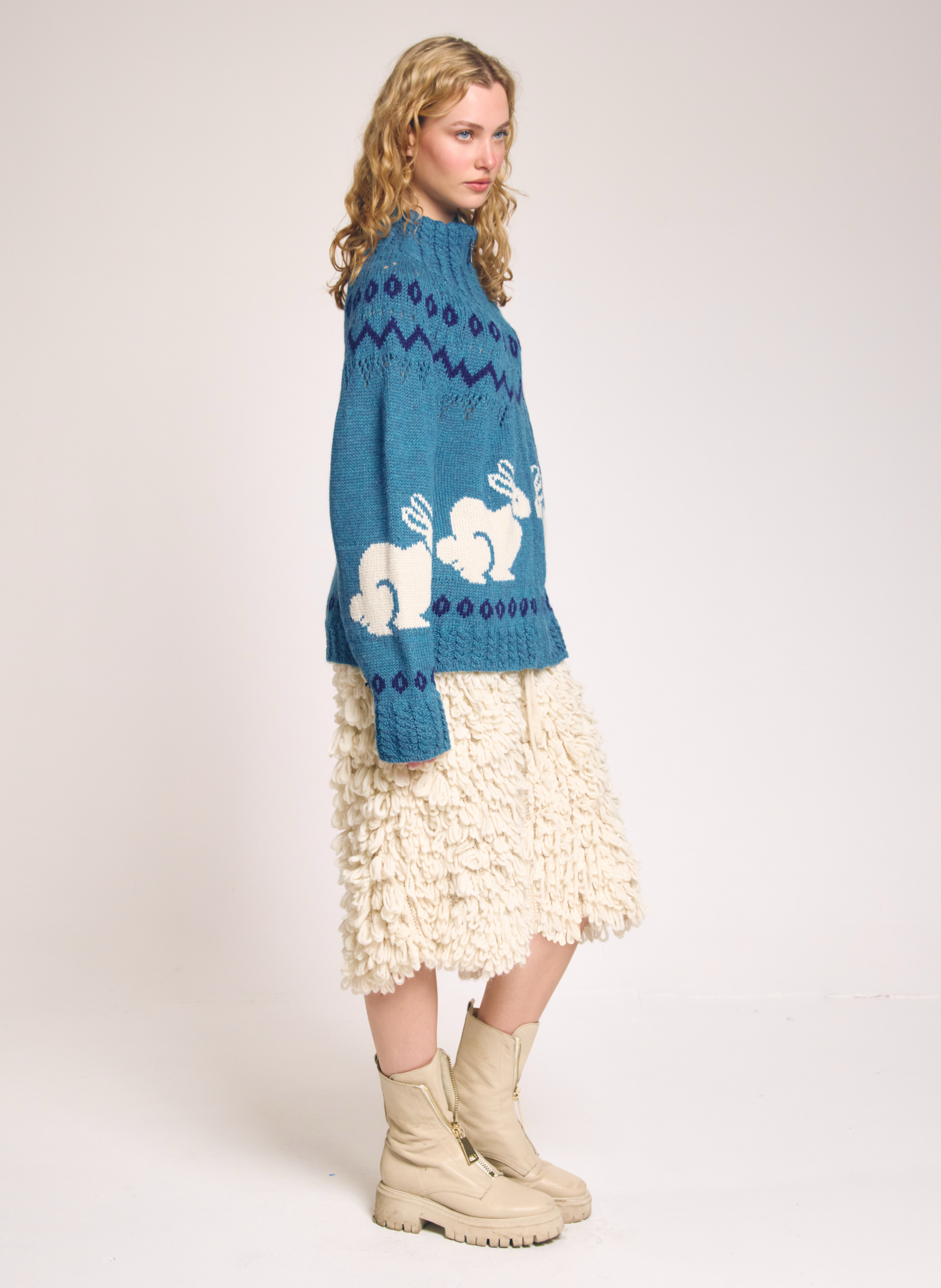 Bunny Intarsia Fair Isle Jacket