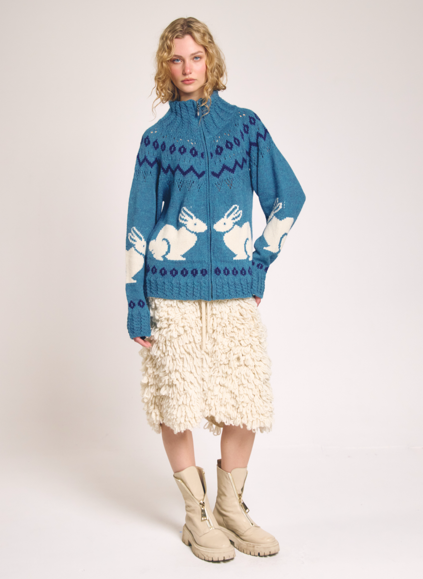 Bunny Intarsia Fair Isle Jacket