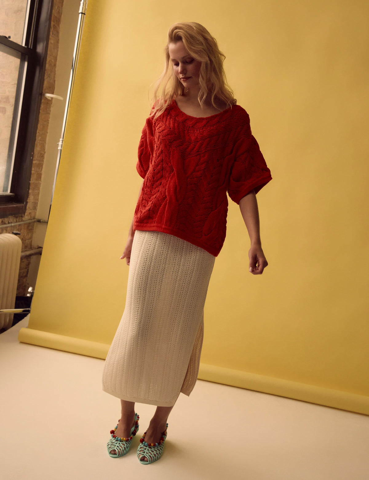 Charlie Pointelle Midi Skirt
