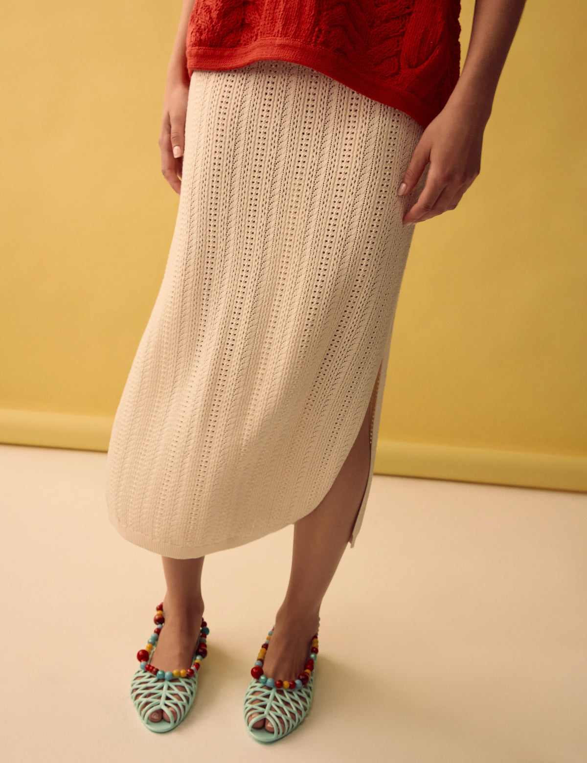 Charlie Pointelle Midi Skirt