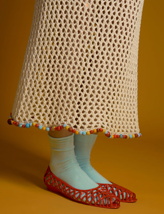 Corey Open Knit Beaded Skirt